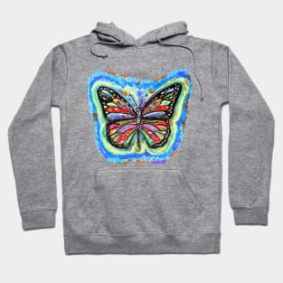 Bright variegated butterfly. Hoodie